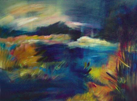 Kamouraska at night, huile sure toile 77cm x 102cm